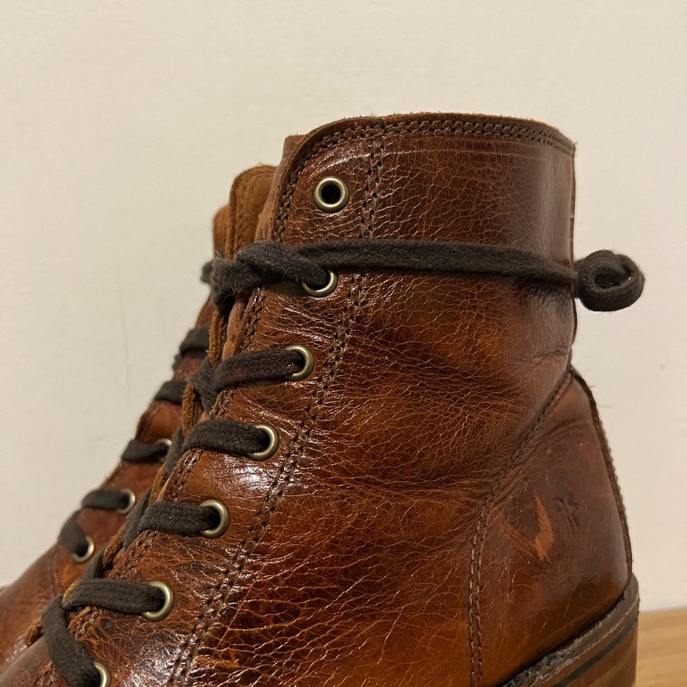 Frye brown leather Sabrina lace-up boots in size 9.5 G45 - Picture 4 of 12